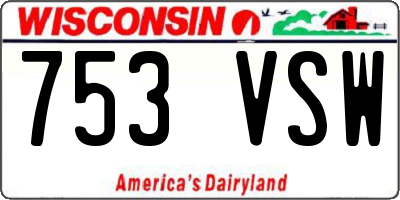 WI license plate 753VSW