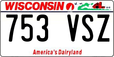 WI license plate 753VSZ