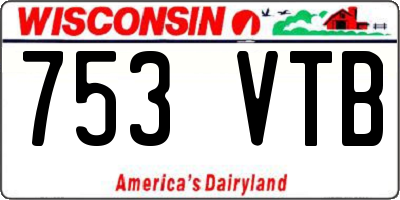 WI license plate 753VTB