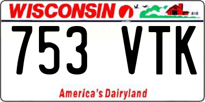 WI license plate 753VTK