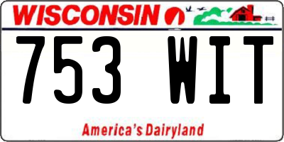 WI license plate 753WIT