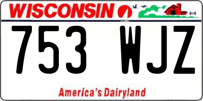 WI license plate 753WJZ