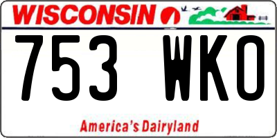 WI license plate 753WKO