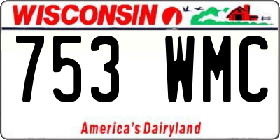 WI license plate 753WMC