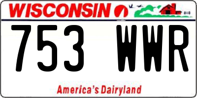 WI license plate 753WWR
