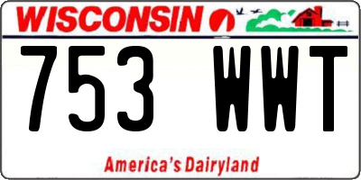 WI license plate 753WWT