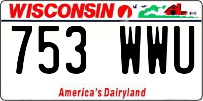 WI license plate 753WWU