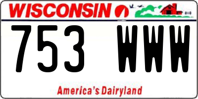 WI license plate 753WWW