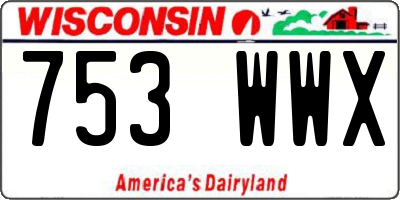 WI license plate 753WWX