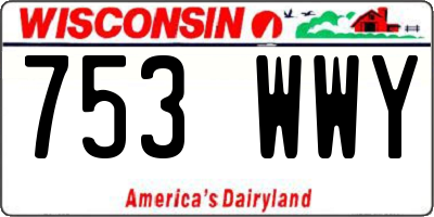WI license plate 753WWY