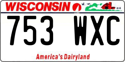 WI license plate 753WXC