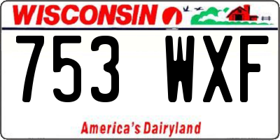 WI license plate 753WXF