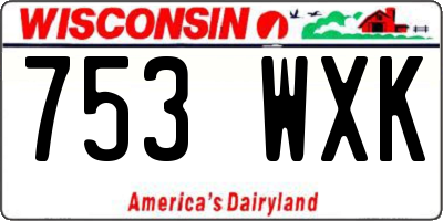 WI license plate 753WXK