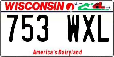 WI license plate 753WXL
