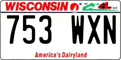 WI license plate 753WXN