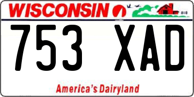 WI license plate 753XAD
