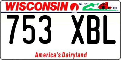 WI license plate 753XBL