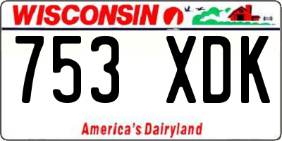 WI license plate 753XDK