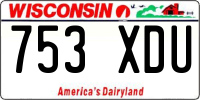 WI license plate 753XDU