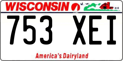 WI license plate 753XEI