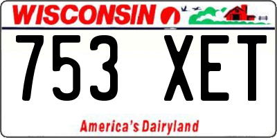 WI license plate 753XET