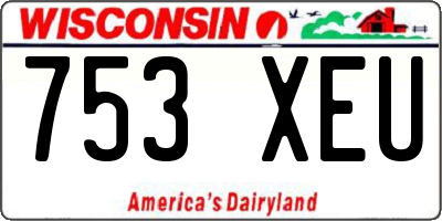 WI license plate 753XEU