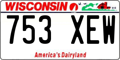 WI license plate 753XEW