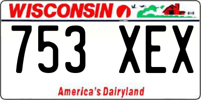 WI license plate 753XEX