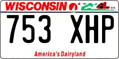 WI license plate 753XHP