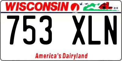 WI license plate 753XLN