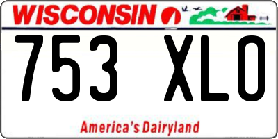 WI license plate 753XLO