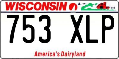 WI license plate 753XLP