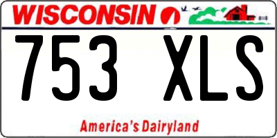 WI license plate 753XLS