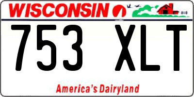 WI license plate 753XLT
