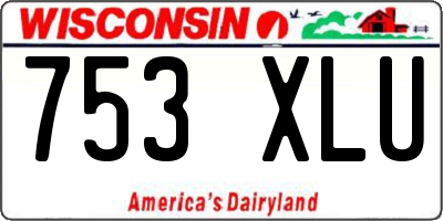 WI license plate 753XLU