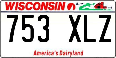 WI license plate 753XLZ