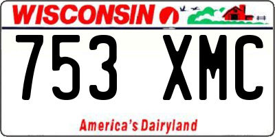 WI license plate 753XMC