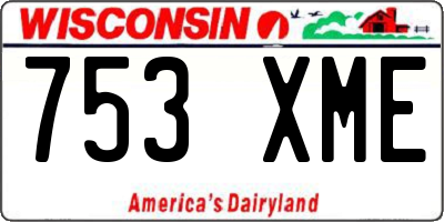 WI license plate 753XME