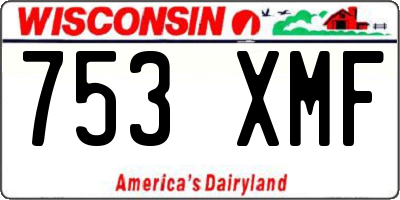 WI license plate 753XMF