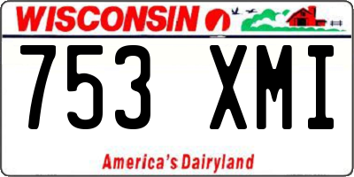 WI license plate 753XMI