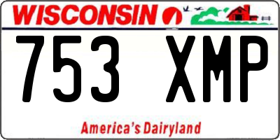 WI license plate 753XMP