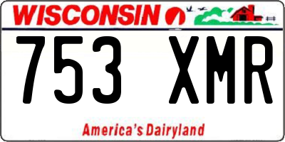 WI license plate 753XMR