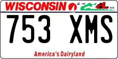 WI license plate 753XMS