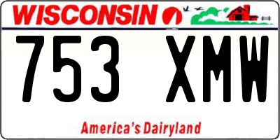 WI license plate 753XMW