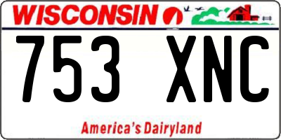 WI license plate 753XNC