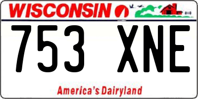 WI license plate 753XNE
