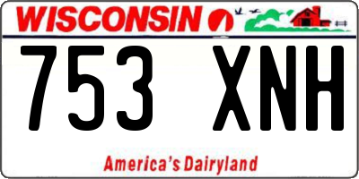 WI license plate 753XNH