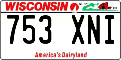 WI license plate 753XNI