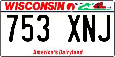 WI license plate 753XNJ