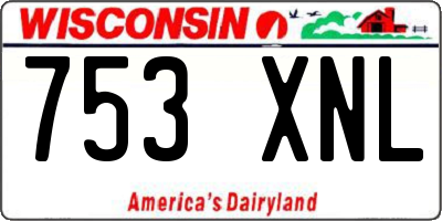 WI license plate 753XNL